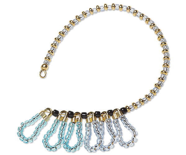 Beaded safety pin bails on beaded wire
